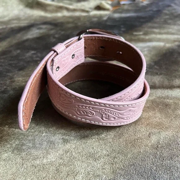 Nocona pink leather pony belt Sz xs